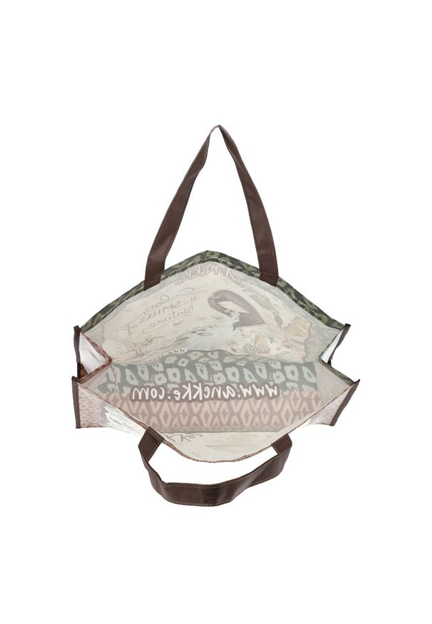 Zielona Stylowa Damska Torba Na Zakupy Anekke. Kolor: zielony. Wzór: aplikacja. Styl: elegancki