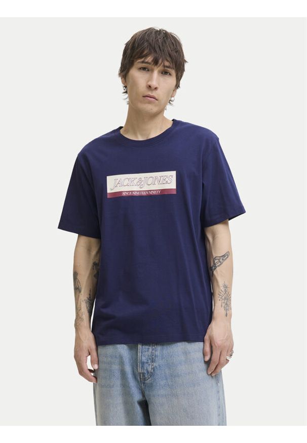 Jack & Jones - Jack&Jones T-Shirt Rinwood 12283628 Niebieski Regular Fit. Kolor: niebieski. Materiał: bawełna