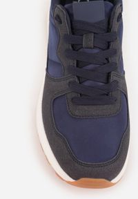 Born2be - Granatowe Buty Sportowe Sneakersy na Grubej Podeszwie Nerola. Okazja: na spacer, na co dzień. Kolor: niebieski. Materiał: jeans. Sport: turystyka piesza #5