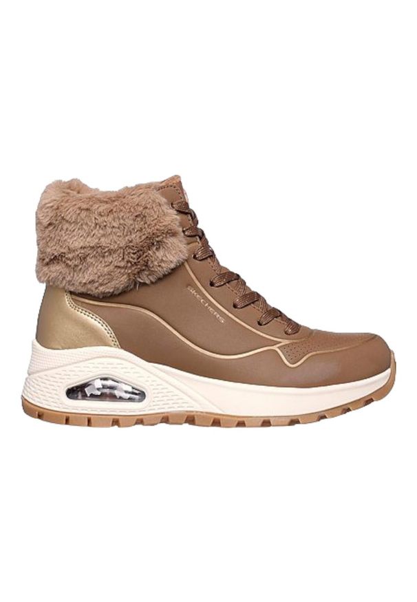 skechers - Buty do chodzenia damskie Skechers Uno Rugged. Wysokość cholewki: za kostkę. Kolor: brązowy. Materiał: syntetyk, materiał. Szerokość cholewki: normalna