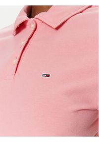 Tommy Jeans Polo Essential DW0DW17220 Różowy Slim Fit. Typ kołnierza: polo. Kolor: różowy. Materiał: bawełna #4