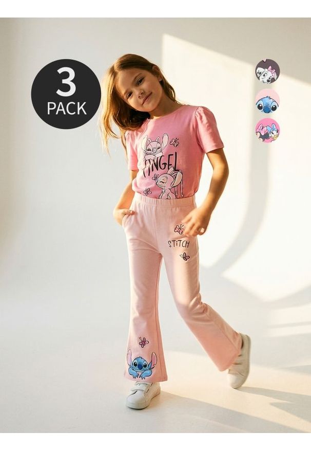 Sinsay - Legginsy flare z nadrukiem 3 pack Disney - wielobarwny. Wzór: motyw z bajki, nadruk