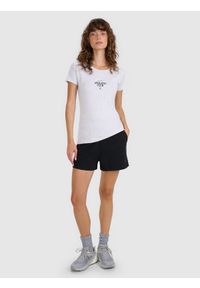 4f - 4F T-shirt slim z nadrukiem damski - szary XL. Okazja: na co dzień. Kolor: szary. Materiał: bawełna, materiał, elastan, jersey. Długość rękawa: raglanowy rękaw. Wzór: nadruk. Styl: klasyczny, sportowy, casual