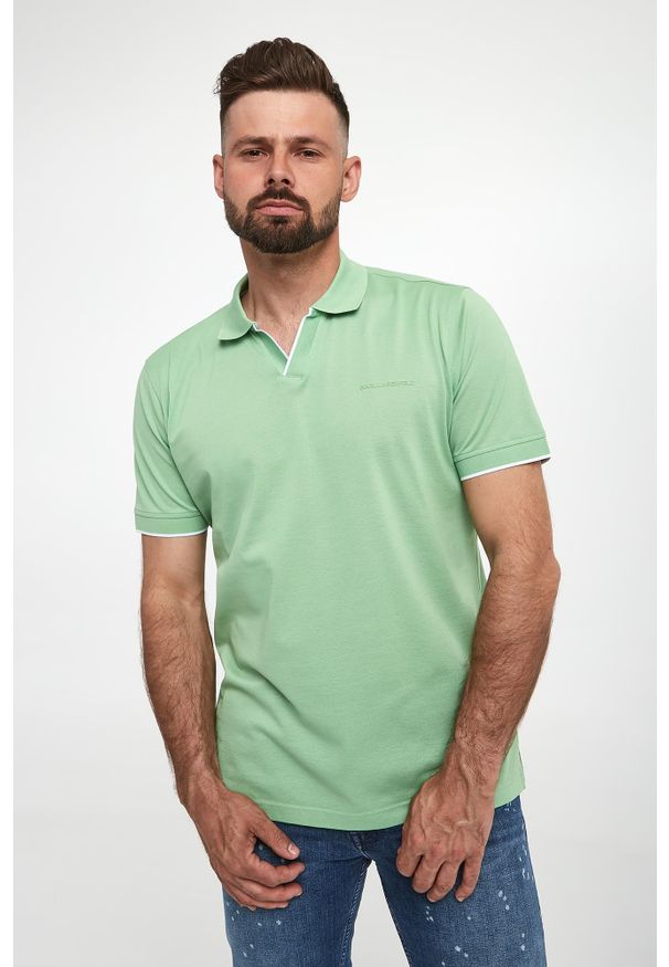 Karl Lagerfeld - Polo męskie z logo KARL LAGERFELD. Typ kołnierza: polo