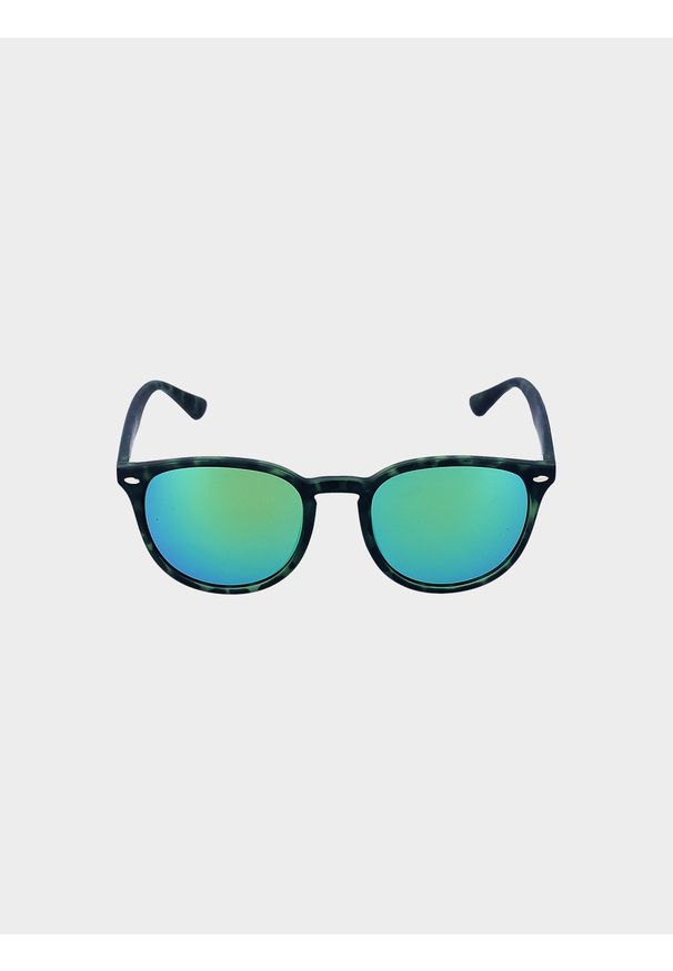 4f - Okulary przeciwsłoneczne z multibarwną powłoką uniseks - zielone. Kolor: zielony. Wzór: gradientowy