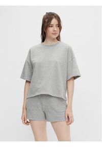 Pieces T-Shirt Chilli Summer 17118870 Szary Loose Fit. Kolor: szary. Materiał: bawełna