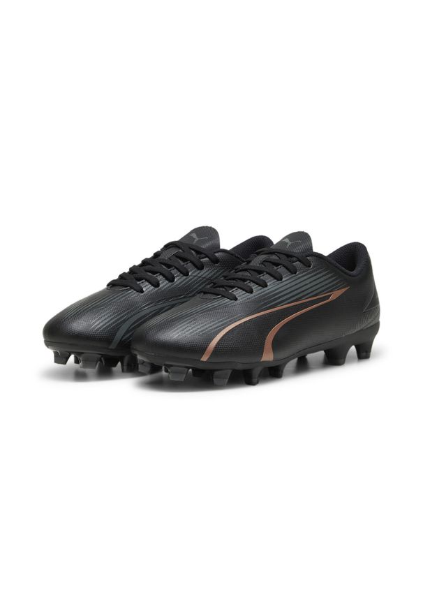 Puma - Młodzieżowe buty piłkarskie ULTRA PLAY FG/AG PUMA Black Copper Rose Metallic. Kolor: brązowy, wielokolorowy, czarny. Sport: piłka nożna