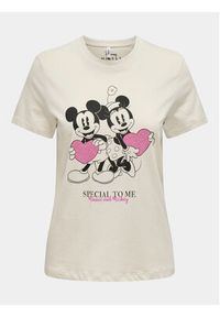only - ONLY T-Shirt Mickey 15317991 Beżowy Regular Fit. Kolor: beżowy. Materiał: bawełna #4