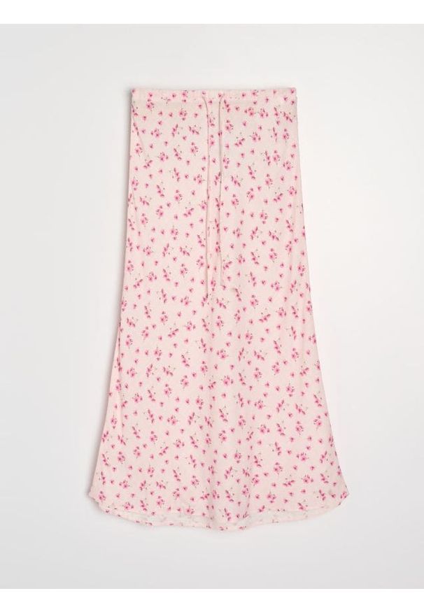 Sinsay - Spódnica z wiskozą i domieszką lnu w kwiatki - wielobarwny. Materiał: wiskoza, len. Wzór: kwiaty