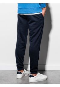 Ombre Clothing - Spodnie męskie dresowe joggery P902 - granatowe - XL. Kolor: niebieski. Materiał: dresówka. Wzór: nadruk. Styl: sportowy #4