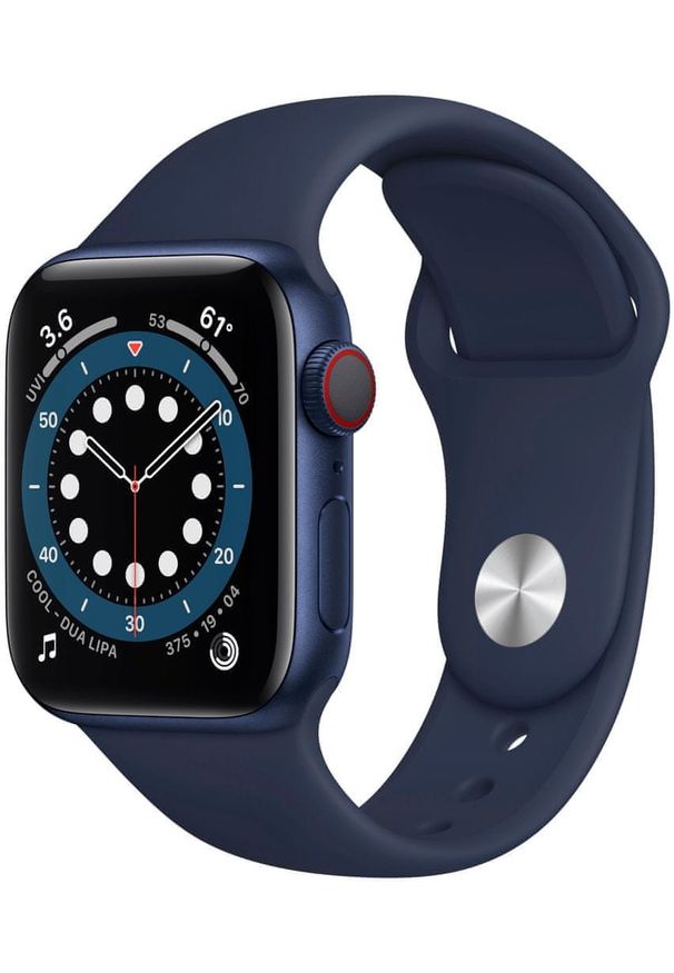 APPLE - Apple smartwatch Watch Series 6 Cellular, 40mm Blue Aluminium Case with Deep Navy Sport Band. Rodzaj zegarka: smartwatch. Kolor: niebieski. Styl: sportowy
