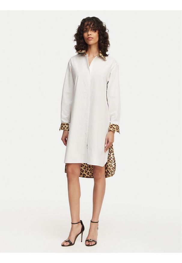 LOLA CASADEMUNT Sukienka koszulowa LS2615118 Écru Loose Fit. Kolor: kremowy. Materiał: bawełna. Typ sukienki: koszulowe