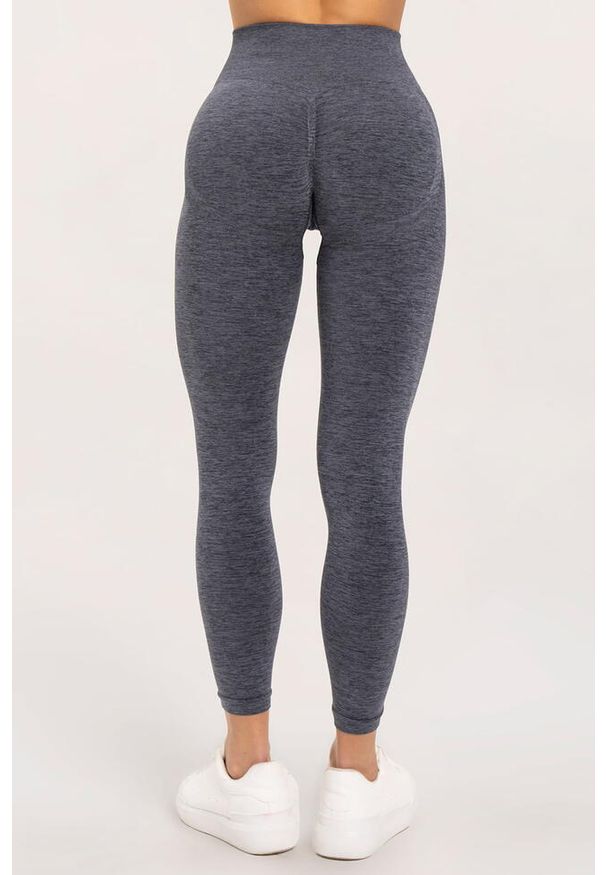 GYM GLAMOUR - Legginsy fitness damskie Gym Glamour seamless push up. Kolor: szary. Sport: fitness
