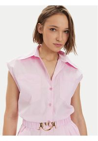 Pinko Sukienka koszulowa Anaceta 103111 A1P4 Różowy Regular Fit. Kolor: różowy. Materiał: bawełna. Typ sukienki: koszulowe #5
