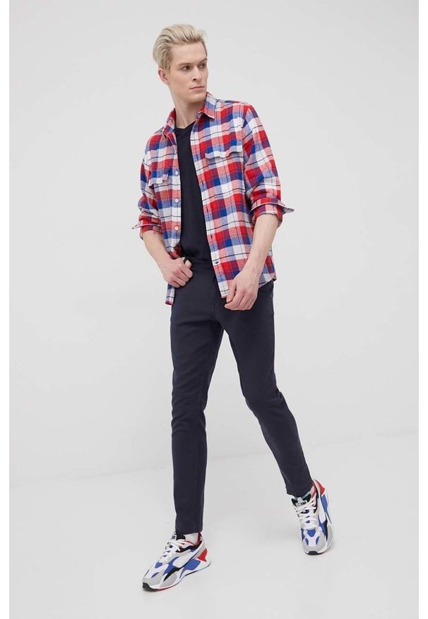 PRODUKT by Jack & Jones - Produkt by Jack & Jones spodnie męskie kolor granatowy proste. Kolor: niebieski. Materiał: tkanina