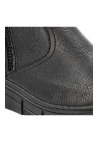 Czarne Botki Wasak Skórzane Buty Damskie Zapinane Na Suwak. Zapięcie: zamek. Kolor: czarny. Materiał: skóra. Wzór: grochy. Styl: klasyczny, elegancki #10