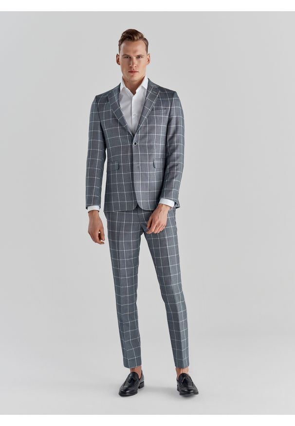 Pako Lorente - PAKO LORENTE – Niebieskie spodnie garniturowe P22SF-6G-012-N-S. Kolor: niebieski. Materiał: wiskoza, poliester, elastan