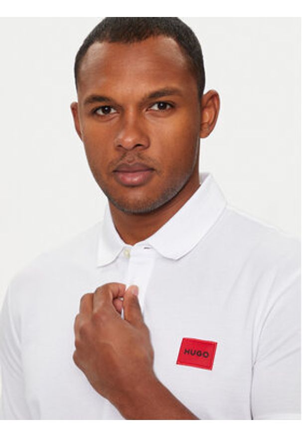 Hugo Polo Dereso222 50466202 Biały Slim Fit. Typ kołnierza: polo. Kolor: biały. Materiał: bawełna