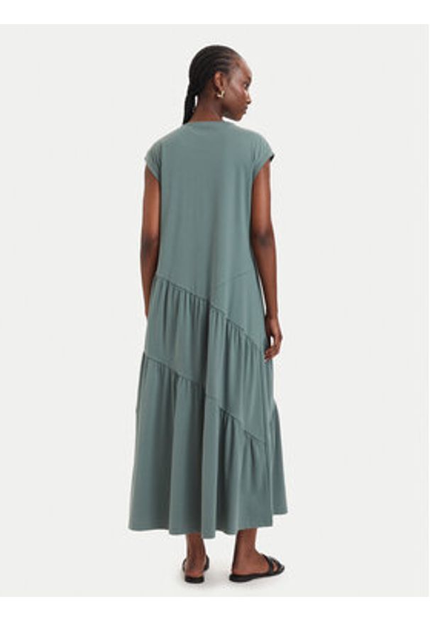 Liu Jo Sport Sukienka codzienna TA6237 J3855 Zielony ciemny Relaxed Fit. Okazja: na co dzień. Kolor: zielony. Materiał: bawełna. Typ sukienki: proste, sportowe. Styl: sportowy, casual