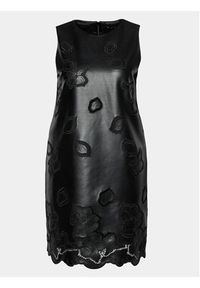 Sisley Sukienka codzienna 40R7LV04M Czarny Regular Fit. Okazja: na co dzień. Kolor: czarny. Materiał: skóra. Typ sukienki: proste. Styl: casual #3