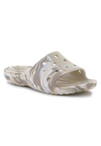 Klapki Crocs Classic Marbled Slide 206879-2Y3 beżowy. Okazja: na plażę. Kolor: beżowy. Materiał: materiał