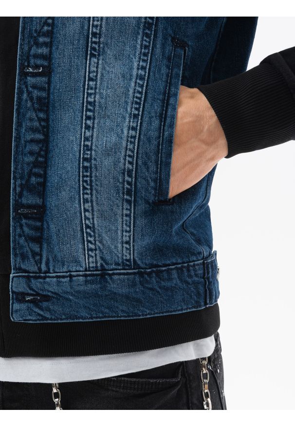 Czarna kurtka Ombre Clothing klasyczna, z kapturem