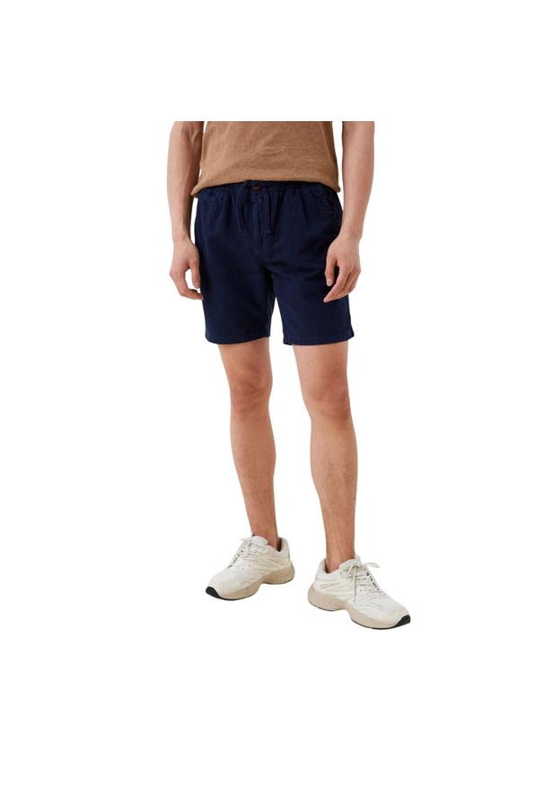Spodenki turystyczne męskie Superdry Vintage Overdyed. Kolor: niebieski. Materiał: bawełna, len. Sport: turystyka piesza