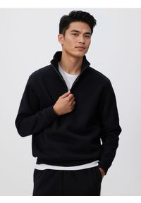 Reserved - Bluza ze stójką - czarny. Typ kołnierza: kołnierzyk stójkowy. Kolor: czarny. Materiał: dzianina, bawełna