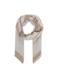 Calvin Klein Chusta Calvin Chambray Square Scarf LV04F8085G Beżowy. Kolor: beżowy. Materiał: bawełna #1