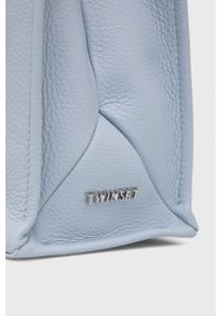 TwinSet - Twinset torebka skórzana. Kolor: niebieski. Materiał: skórzane. Rodzaj torebki: na ramię #5