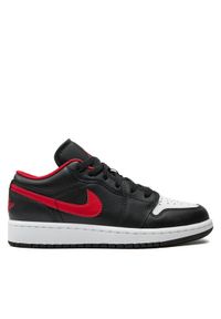 Nike Sneakersy Jordan 1 Low (GS) 553560 063 Czarny. Kolor: czarny. Materiał: skóra