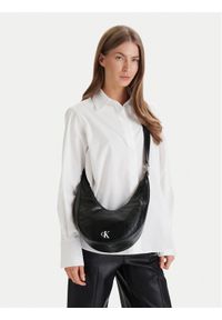 Calvin Klein Torebka Buckle Convertible Small Hobo LV04F3512G Czarny. Kolor: czarny. Materiał: skórzane #1