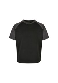 Urban Classics - T-shirt Dla Chłopca Kontrastowa Raglanowa. Kolor: czarny. Długość rękawa: raglanowy rękaw. Sport: turystyka piesza