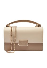 Valentino by Mario Valentino - VALENTINO Beżowa stylowa damska torebka Alpheus Flap Bag. Kolor: beżowy. Styl: elegancki. Rodzaj torebki: na ramię #4