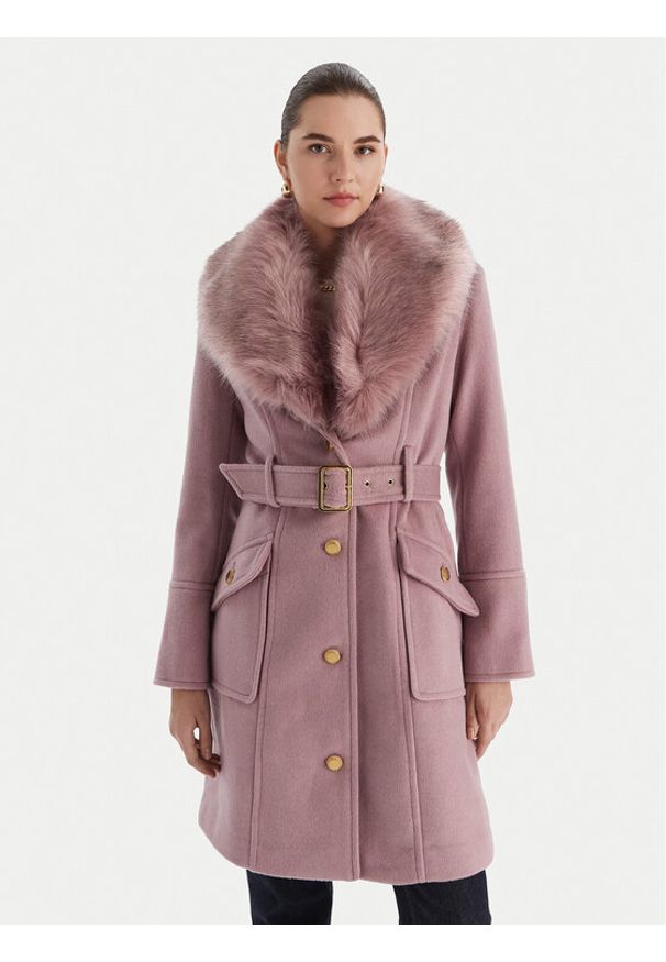 Marciano Guess Płaszcz wełniany 5BGL26 1799Z Fioletowy Regular Fit. Kolor: fioletowy. Materiał: wełna, syntetyk