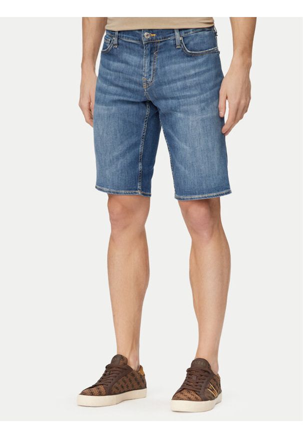 Guess Szorty jeansowe M6GD01 D0756 Niebieski Regular Fit. Kolor: niebieski. Materiał: bawełna