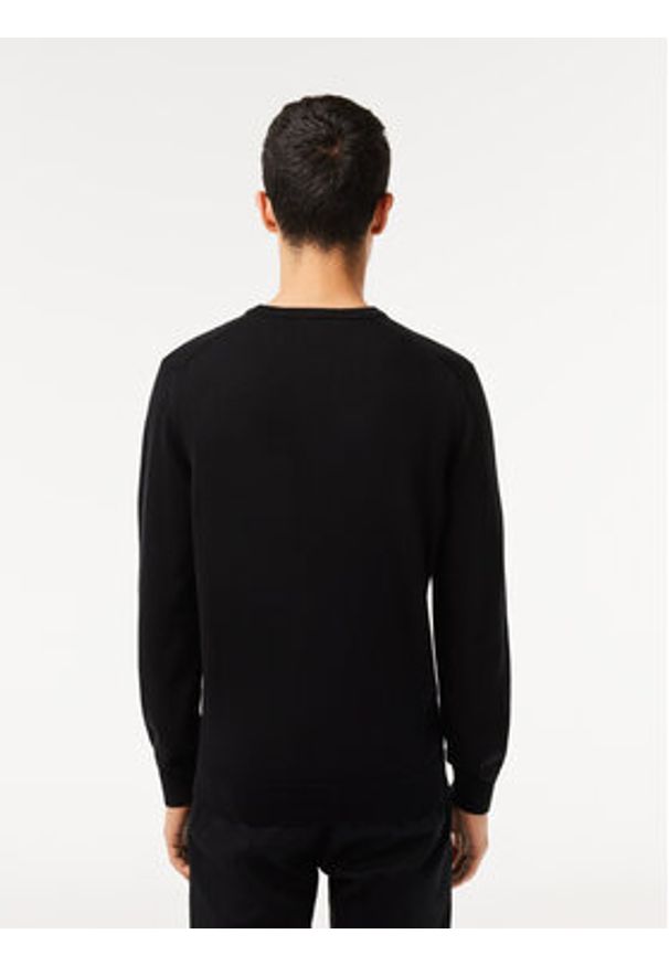 Lacoste Sweter AH1985 Czarny Regular Fit. Kolor: czarny. Materiał: bawełna