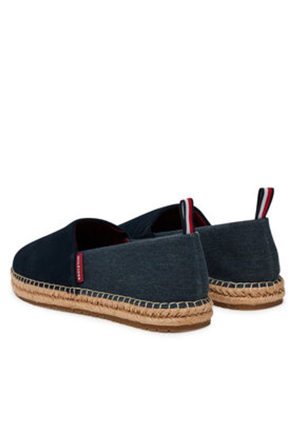 TOMMY HILFIGER - Tommy Hilfiger Espadryle Hilfiger Flex Mix Espadrille FM0FM05497 Granatowy. Kolor: niebieski. Materiał: zamsz, skóra