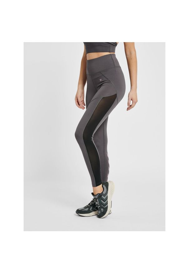 Damskie legginsy z wysoką talią Hummel hmlnorma. Kolor: szary. Sport: fitness