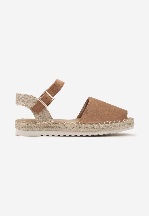 Born2be - Brązowe Sandały w Stylu Espadryli z Plecionym Paskiem Ofrossa. Okazja: na co dzień. Nosek buta: otwarty. Zapięcie: pasek. Kolor: brązowy. Obcas: na obcasie. Styl: boho, elegancki, casual. Wysokość obcasa: niski