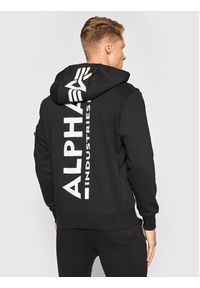 Alpha Industries Bluza Back Print 178318 Czarny Regular Fit. Kolor: czarny. Materiał: bawełna. Wzór: nadruk