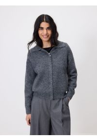 Reserved - Sweter z kołnierzem - ciemnoszary. Kolor: szary. Materiał: dzianina, wełna #1