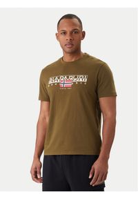 Napapijri T-Shirt S-Aylmer NP0A4HTO Zielony Regular Fit. Kolor: zielony. Materiał: bawełna #1