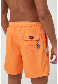 PAUL & SHARK - Paul&Shark szorty kąpielowe kolor pomarańczowy. Kolor: pomarańczowy. Materiał: tkanina, poliester, włókno #2