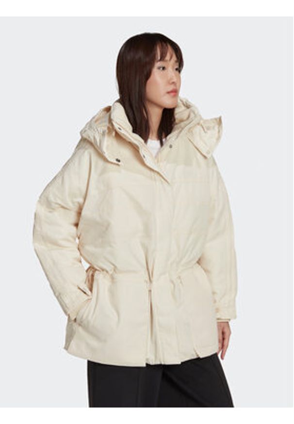 Adidas - adidas Parka HK5249 Écru Relaxed Fit. Materiał: syntetyk