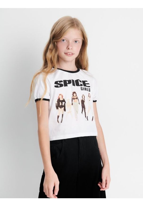 Sinsay - Koszulka Spice Girls - biały. Kolor: biały. Wzór: nadruk