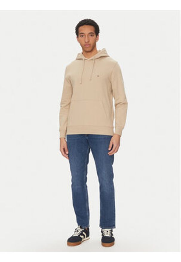 TOMMY HILFIGER - Tommy Hilfiger Bluza Essential MW0MW37235 Beżowy Regular Fit. Kolor: beżowy. Materiał: bawełna