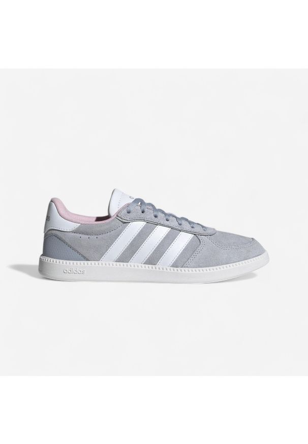 Adidas - Sneakersy damskie ADIDAS Breaknet Sleek. Okazja: na co dzień. Kolor: szary. Materiał: kauczuk, syntetyk. Szerokość cholewki: normalna. Sport: turystyka piesza