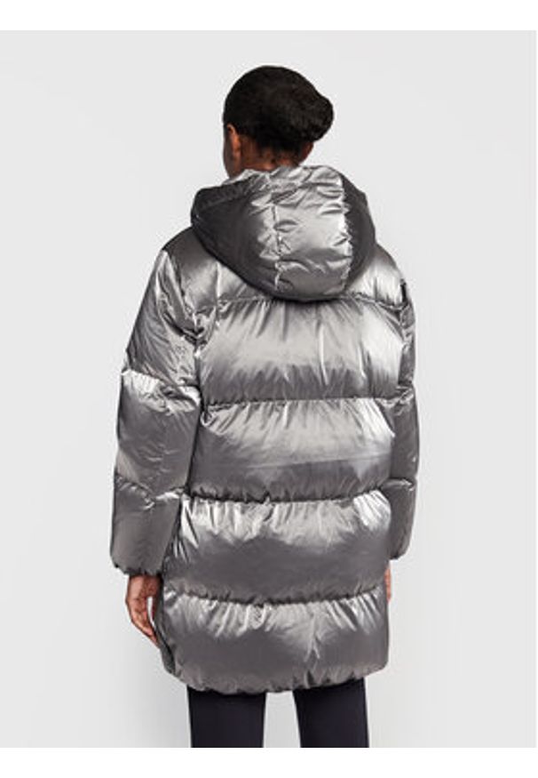 TOMMY HILFIGER - Tommy Hilfiger Kurtka puchowa Metallic WW0WW35935 Srebrny Loose Fit. Kolor: srebrny. Materiał: syntetyk