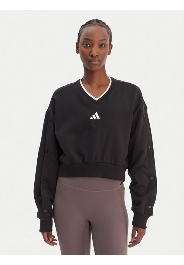 Adidas - adidas Bluza Stadium KC4980 Czarny Loose Fit. Kolor: czarny. Materiał: bawełna